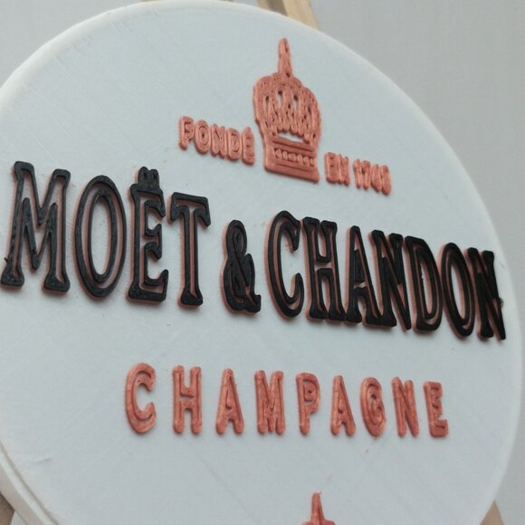 3D Printed Moet & Chandon Champagne RGB LED Sign With Remote & app Control Bar - Picture 6 of 10